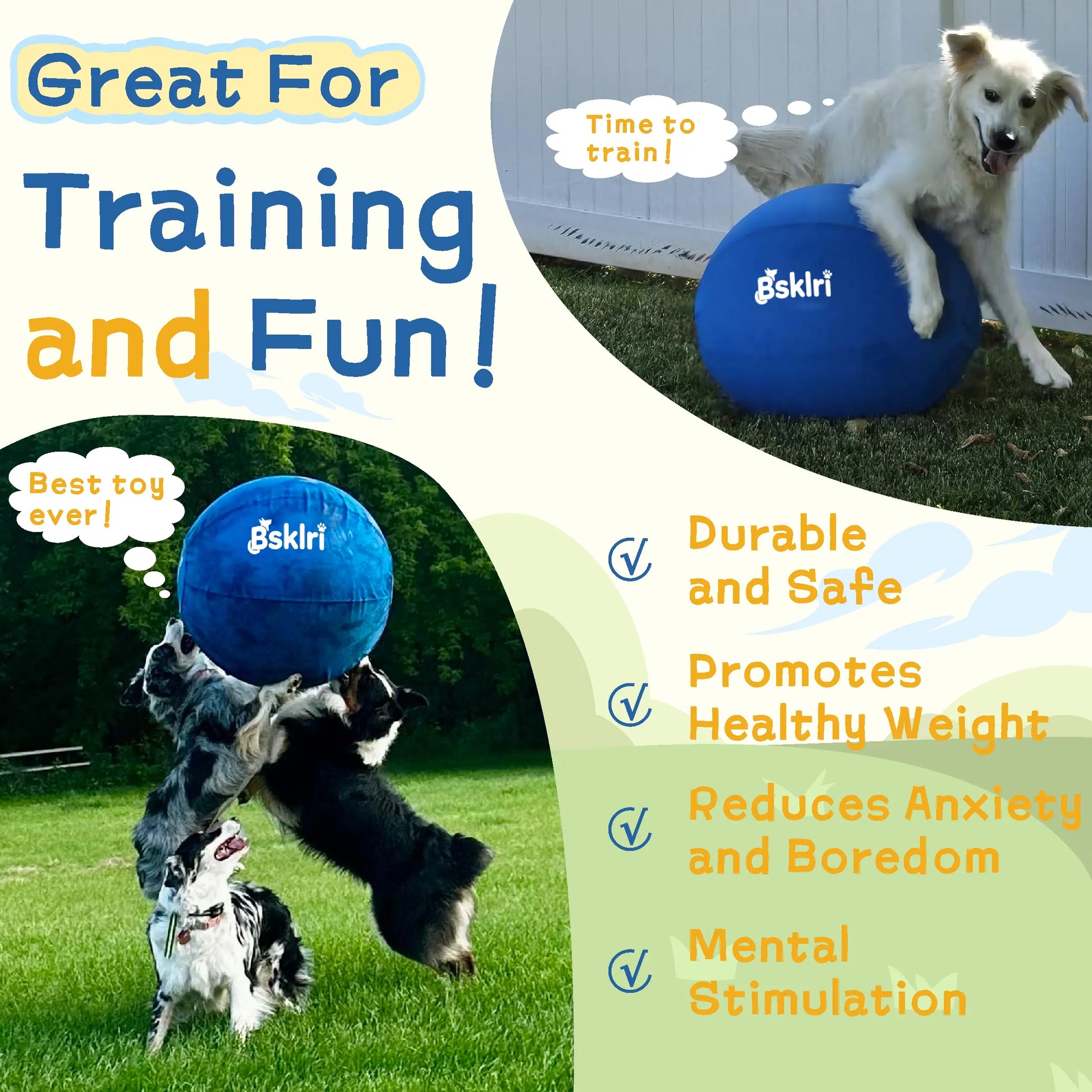 Dog Herding Ball - Push & Chase Toy for Supervised Outdoor Play Summerwins
